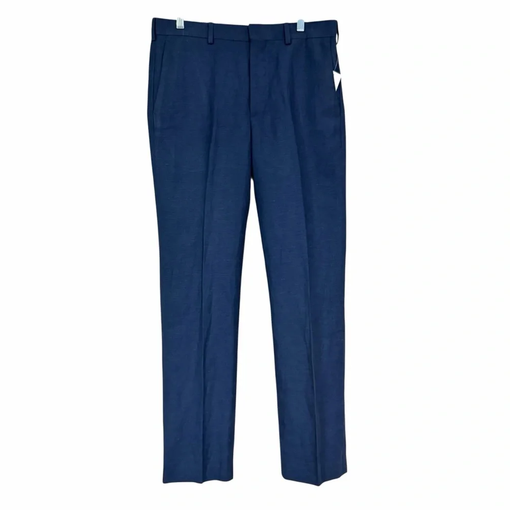 CUBAVERA Navy Blue Linen-blend Dress Pants Size 32x32 Trousers Business Office